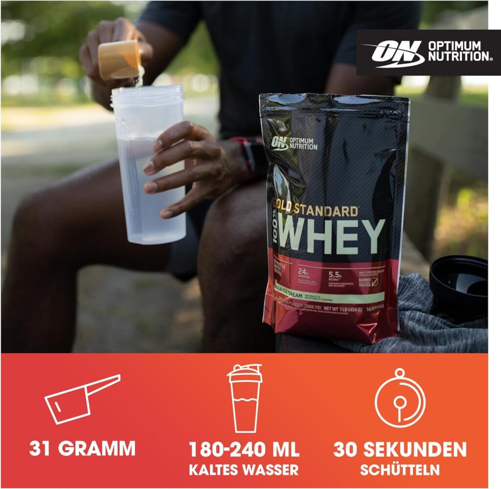 Optimum Nutrition Gold Standard 100% Whey Protein Powder, Vanilla Ice Cream, 10 Pound (Packaging May Vary)