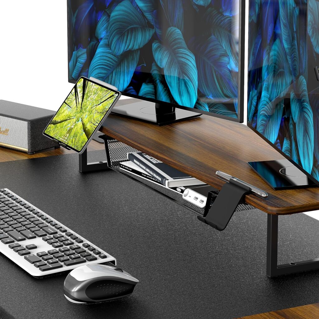 SHW 55-Inch Large Electric Height Adjustable Standing Desk, 55 x 28 Inches, Maple